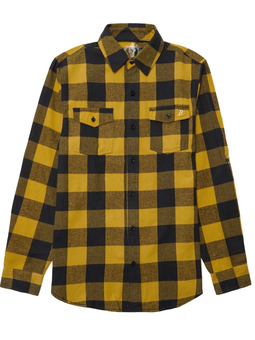 Boston Scally Company- “The Flannel” Men’s Black & Gold Buffalo Check Flannel